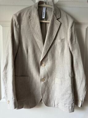 Distretto12 Men’s Tan Linen Blend Sport Coat Blazer Size 48 Italy